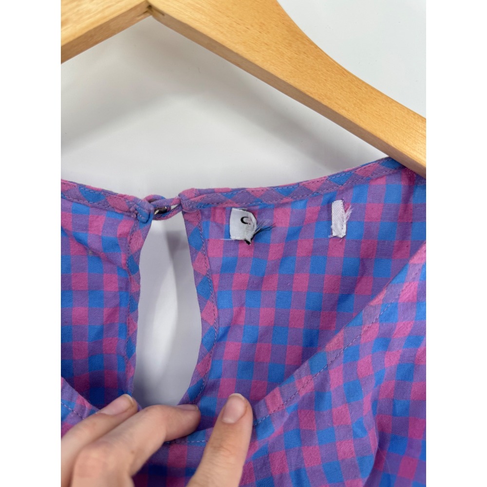 Charlie Holiday Elena Gingham Crop Top Women Est Sz XS Pink Blue Sleeveless - Picture 5 of 14